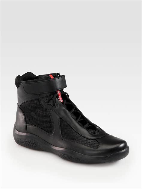 all black prada shoes|high top black Prada shoes.